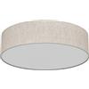 LQWELL Lampada da Soffitto in Tessuto, Plafoniera Rotonda con Paralume in Lino, Attacco E27 x 6, max.40W, Ø50cm x H10cm, Colore naturale, per Soggiorno, Camera da Letto, Sala da Pranzo, Ufficio