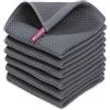 AMFUN 6 Pezzi Strofinacci da Cucina, Asciugamani Cucina, Morbidi Strofinacci Assorbenti, Riutilizzabile e ad Asciugatura Rapida Strofinacci Cucina 30x30cm (Grigio Scuro)