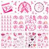 DPKOW Adesivi per la Giornata del Nastro Rosa, 24 Fogli di Adesivi Fai da Te per la consapevolezza del Cancro al Seno per la Lettera Regalo per Eventi di Scrapbooking