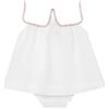 Gocco Vestido Cuello con Bordados Vestito, Bianco Ottico, 18 Mesi Bimba
