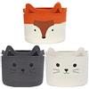 Goodheim Cestini Portaoggetti Per Bambini Con Animali, Set Di 3, Cesta Porta Giochi Bambini In Cotone Lavabile - Ideale Per Kallax, Cesto Portabiancheria Per Bambini