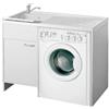 Inbagno Lavatoio e Coprilavatrice con Mobile in PVC 109x60x85 cm Bianco Vasca Sinistra