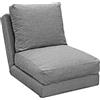 EVERGREENWEB MATERASSI & BEDS EVERGREENWEB - Piccolo Divano Letto Salvaspazio, Poltrona con Schienale Pieghevole 5 Livelli, Tessuto Sfoderabile Grigio, Comodo Pouf Letto 2in1 Trasformabile in Materasso Singolo, Cuscino Rimuovibile