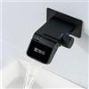 QREZAA Rubinetto Muro Bagno Lavabo Miscelatore Cascata Parete Pieghevole a 180° con Display Digitale a LED Acqua Fredda e Calda Rubinetti Monocomando per Lavello (Nero)