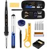 Zhufas Saldatore a Stagno, 80W LCD Saldatore Kit, Temperatura Regolabile 180-480℃ Stagnatore Elettrico Professionale Saldatrice con 5 Punte di Saldatura, Filo per Saldatura, Pompa Dissaldante