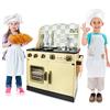 Leomark Cuisine Vintage in legno, giocattolo per bambini, gioco d'imitazione, educazione tavola divertimento, accessori da cucina, dimensioni: 59cm x 30cm x 75 cm (LxPxA)