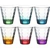 Leonardo Optic 025922 - Set di 6 bicchieri per acqua lavabili in lavastoviglie, bicchieri colorati in vetro, 6 pezzi, 215 ml