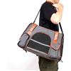 SMELL & SMILE Trasportino per cani e gatti, borsa per trasportatore da viaggio, traspirante, con tasche laterali a due porte con tracolla per auto (grigio, 24 x 28 x 43 cm)