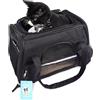 SMELL & SMILE Trasportino per cani e gatti, borsa per trasportatore da viaggio, traspirante, con tasche laterali a due porte, con tracolla per auto, colore: nero, 24 x 28 x 43 cm