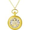 Avaner Orologio da tasca e taschini per uomo donna al quarzo analogico: con motivo gufo inciso in strass e numeri arabi, catena di maglione, oro