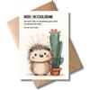 WBdesignz Biglietto di scusa con busta - carta di rimproverazione con scritta Sorry, riccio, cactus (DIN A6)