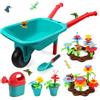 Cute Stone Set di Attrezzi da Giardinaggio per Bambini, Giocattoli da Giardino con Carriola, Annaffiatoio, Pala, Giocattolo da Costruzione per Giardino Fiorito, Giocattolo per Interni Ed Esterni