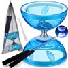 NEOVSUNY Diabolo LED con cuscinetto a sfere, set di diabolo fosforescente, 4 colori di luce per bambini e adulti, principianti professionisti, ruota libera, circo, giocattolo per