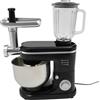 Donened - Robot da cucina 3 in 1, 1500 W, impastatrice multifunzione, 6 + 1, tritacarne, spremiagrumi da 1,5 l, ciotola in acciaio inox, robot da cucina universale (nero)