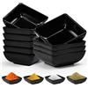 UHETLET 10 Pezzi Ciotole per Salsa di Soia Ciotole Aperitivo 7,3x7,3x3cm Ciotole per Spezie Nero Quadrate Piattino per Salse Impilabili Riutilizzabile Mini Ciotole per Salse Spezie Intingoli e Snack