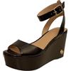 GUESS, FLNI21PAF03, Scarpe Decolletè Zeppa Moda Fashion (Black Patent, Sistema Taglie Calzature EU, Adulto, Numero, Media, 37)
