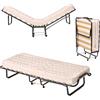 LIFEZEAL Brandina Pieghevole con Materasso, Letto Singolo a Scomparsa, Letto di Emergenza per Ospite, con 4 Ruote, Telaio in Acciaio, 15 Doghe in Legno, Salvaspazio, Max 120 kg, Made in Italy