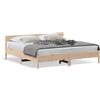 Homgoday Struttura letto con testiera 180 x 200 cm, super king size, in legno di pino massiccio, struttura per letto singolo/matrimoniale, telaio per letto per adulti/adolescenti, camera da letto,