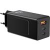 sakpeak Caricatore USB-C GaN 65W, 3 Porte PD Rapido - Alimentatore USB-C compatto per MacBook Pro/Air, iPhone 16/15/14, iPad Pro/Air, Galaxy, Steam Deck, Dell XPS 13 e altri tablet, laptop (Black, No Cable)