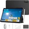 Blackview Mega 2 Android 15 Tablet 2025, 24GB+256GB/2TB TF, Widevine L1, 2000x1200 FHD+, 12 Pollici Tablet, 9000mAh, 5G WiFi 4G LTE, 16MP+8MP, OTG/GPS/Cover + Penna intelligente, 2 Anni Garanzia,Nero