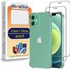 ebestStar - Cover per iPhone 12 mini Apple, Custodia Silicone Trasparente, Protezione TPU Antiurto, Bordi Rinforzati, Trasparente + Vetro Temperato x2