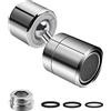 HERKINDNESS Kitchen Sink Tap Aerator Her Kindness 360° Swivel Tap Aerator Water Faucet, Dual Swivel Angle Changing Freely Tap for Kitchen Bathroom Taps with M22 External Thread or M24 internal Thread