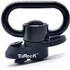 TRIROCK 1.25 inch swivel loop push button QD combo black sling mount base fits Keymod Rail with clever hole for Snap clip Hook Spring