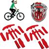 Cyrank Kit di imbottitura per casco, 2 set Kit di cuscinetti in schiuma universale di ricambio per bici Cuscinetti in spugna per casco da ciclismo Fodera per casco da bici(free size-rosso)