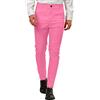 Generisch Tuta da uomo, vestibilità normale, elegante, da uomo, in tinta unita, taglia grande, rinfrescante, confortevole, per il tempo libero, pantaloni lunghi, Colore: rosa., M