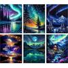 Hoqque Diamond Painting Kit Completo Pittura Diamante Paesaggi 6 Pezzi Hobby Creativi Adulti Bambina Diamantini Quadri con Perline 5d Diy Accessori Disegni Bambini Regalo Decorazioni Parete Soggiorno Camera