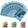 Rimiko 100 Pezzi Sacchetti di Alluminio con Chiusura Lampo, Bustine Trasparenti Richiudibili con Zip, Buste Piccole in Mylar per Conservare e Imballare gli Oggetti (Blu Metallizzato, 8x13cm)