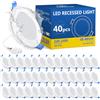 ZIZZLER 40 Faretti LED da Incasso per Cartongesso 220V, 4000K Luce Naturale, Foro 68mm - 80mm, 5W IP44 Luci Soffitto Interno Ultra Slim, per Bagno, Cucina