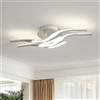 Toolight Plafoniera LED Soffitto, 32W 3600LM Lampadario Soffitto LED in Metallo con 4-Luci, Lampada da Soffitto per Soggiorno Corridoio Cucina, Luce Neutra 4500K, Argento, 60CM
