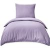 RUIKASI Set biancheria da letto 155 x 220 cm - Lavanda - 2 pezzi - In microfibra - Viola chiaro - Certificato Oeko-Tex - Copripiumino 155 x 220 cm + federe 80 x 80 cm con chiusura lampo - Morbido
