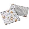 Medi Partners Coperta per bambini con cuscino 100% cotone Coperta per gattonare Minky 55x75 + 35x30cm multifunzionale per passeggino culla