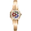 Avaner Orologio da donna come gioielli da polsino: orologio da donna, cinturino dorato lucido con borchia, rosso, blu, pietra preziosa con patta, movimento analogico estensibile, aperto, Cinghia