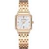 Avaner Orologio da polso da donna con cassa quadrata Shell quadrante in acciaio inox analogico al quarzo per le donne regali, Oro rosa, Bracciale