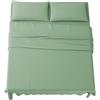 MAXIME MAISON - Completo Lenzuola Matrimoniali 4 Pezzi Set Lenzuola Matrimoniale in Microfibra Made in Italy, Completo Letto 1 Lenzuolo con Angoli, 1 Lenzuolo Sopra, 2 Federe, Verde