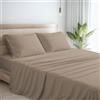 MAXIME MAISON - Lenzuola Percalle Matrimoniale Made in Italy, Completo Letto Realizzato in Cotone Pregiato a Trama Fitta, Biancheria da Letto Certificata Oeko Tex Standard 100 (Tortora)