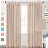 Hiseng Moderno Tende per Interni Voile in Lino 2 Pezzi Elegante per Camera da Letto Soggiorno Salotto Semitrasparenti per Finestre di Casa (132x213cm,Colore Naturale)