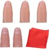 Gosknor 6pz Pollice Magico, Dita Magiche in Gomma per Trucchi di Magia in 2 Misure Finti Trucchi con Pollice Seta Che Scompare Kit di Scherzi e Accessori per Spettacoli Teatrali e Maghi Adulti