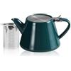 GAOUTO Teiera con filtro in acciaio inox, 500 ml, infusore a maglia fine, teiera in porcellana con colino da tè rimovibile in acciaio inox, teiera isolante in ceramica per un piacere più lungo del tè (verde