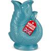 Bubble Jug The Bubble Jug Brocca Acqua Blu Surf da 1,5 l Caraffa Acqua e Cocktail Extra Large a Forma di Pesce Brocca Ceramica Decorativa per Cocktail, Acqua, Gin - Brocca Gorgogliante