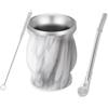 SZKKQKJ Mate - Set di tazze da tè, con cannuccia e spazzola per la pulizia, per tè Mate