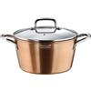 Pintinox Pentola Metallic con Coperchio Vetro, Alluminio, Diametro 28 cm, Antiaderente, Induzione