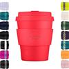 Ecoffee Cup 8oz 240ml Ecoffee Cup Riutilizzabile Eco-Friendly 100% a base vegetale tazza di caffè con coperchio e manica in silicone - Tazza da viaggio senza melamina, Meridian Gate