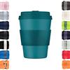 Ecoffee Cup 12oz 350ml Ecoffee Cup Riutilizzabile Eco-Friendly 100% a base vegetale tazza di caffè con coperchio e manica in silicone - Tazza da viaggio senza melamina, Bay Of Fires