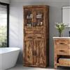 GarveeMore Credenza per cucina alta, moderna credenza a 4 porte, vetrina da cucina con ripiani regolabili, armadio da cucina in MDF