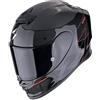 Generico Scorpion Casco Moto EXO-R1 EVO Carbon Air Cynergy, Nero con Dettagli Rossi, Fibra di Carbonio (L)