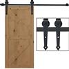HOMCOM 200CM/6.6FT Kit per Porta Scorrevole Portata 100kg, Binario per Porta Scorrevole con Rotelle Stile Rustico, Nero